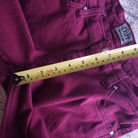 Purple Pink Burgundy Tripp NYC Jeans w T Back Pockets and Criss Cross Details - Picture 11 of 13